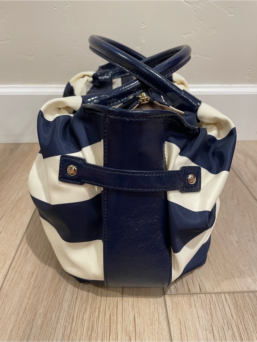 NWOT Kate Spade Navy and Cream Striped Women’s Nylon Tote Bag - Picture 3 of 12